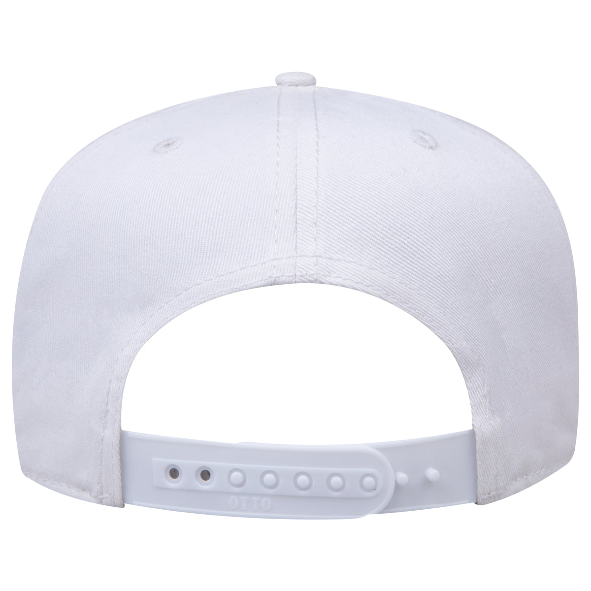 Rear View of 016 - White OTTO CAP 5 Panel Mid Profile Baseball Cap