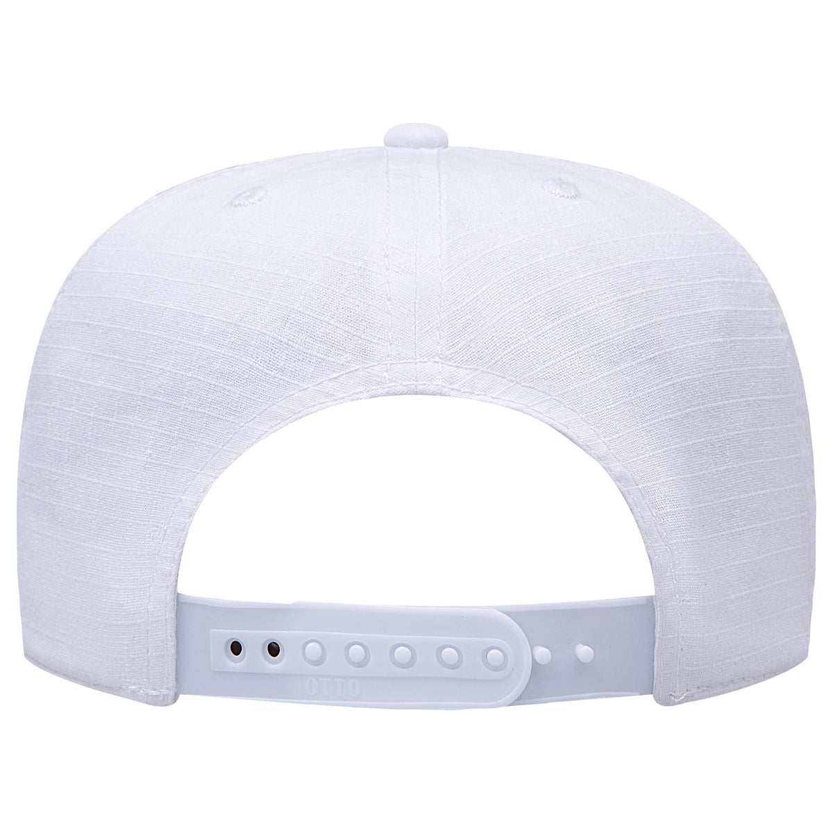 Rear View of 016 - White OTTO CAP 5 Panel Mid Profile Baseball Hat
