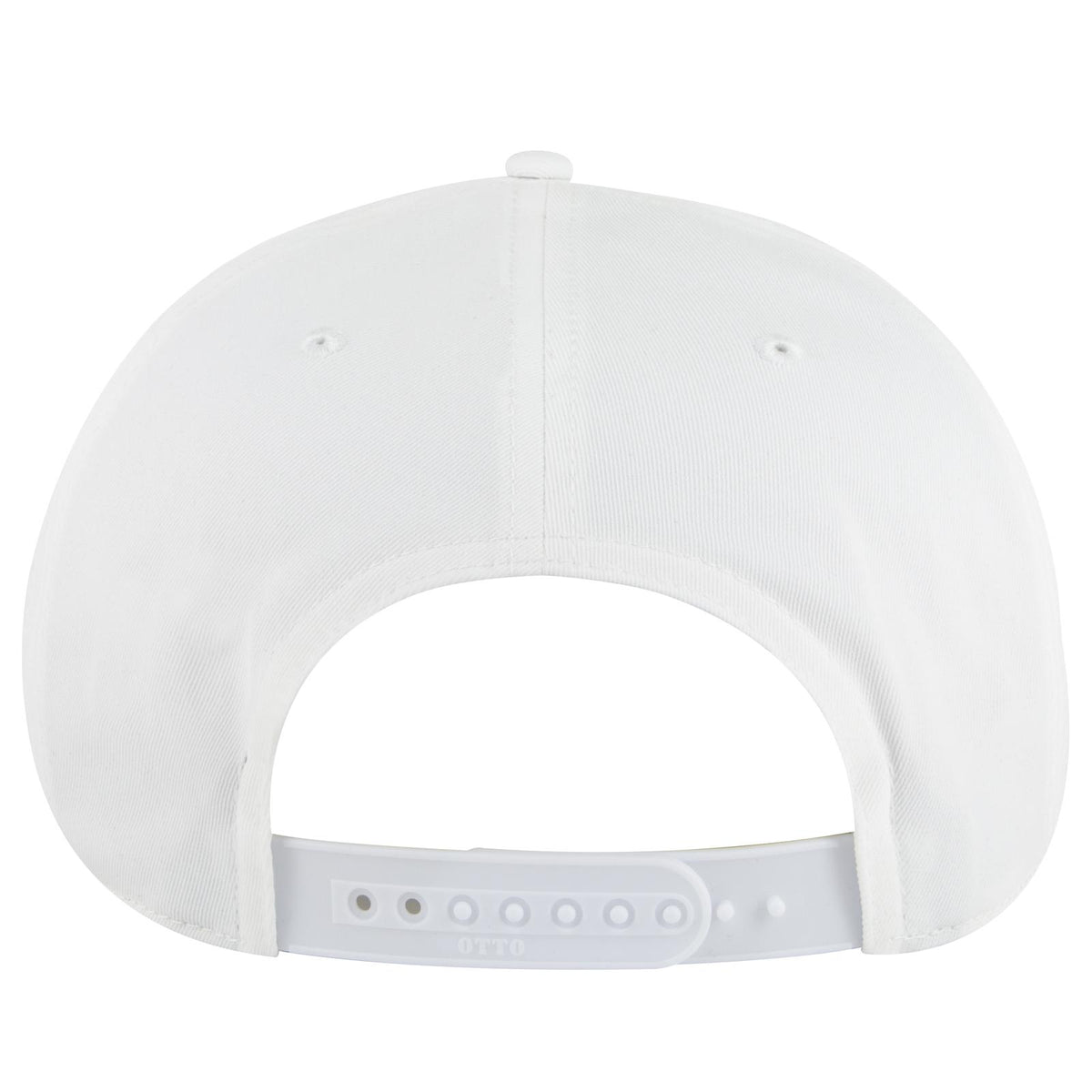 Rear View of 016 - White OTTO CAP 5 Panel Pro Style Baseball Cap