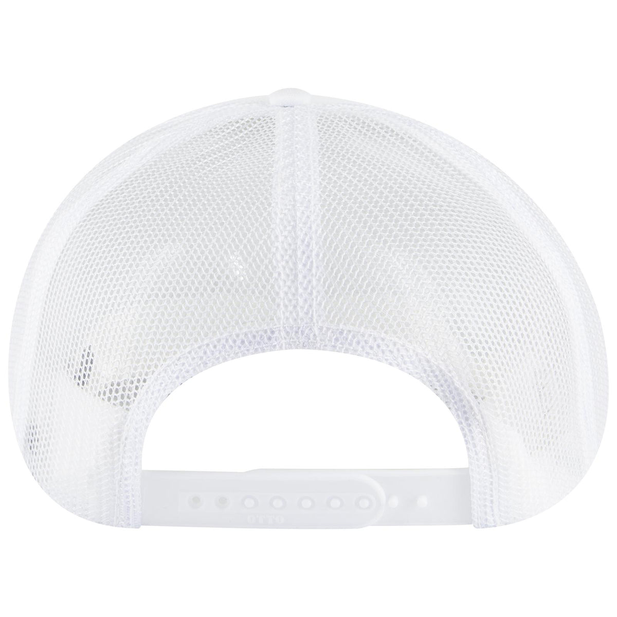 Rear View of 016 - White OTTO CAP 5 Panel Pro Style Mesh Back Trucker Hat