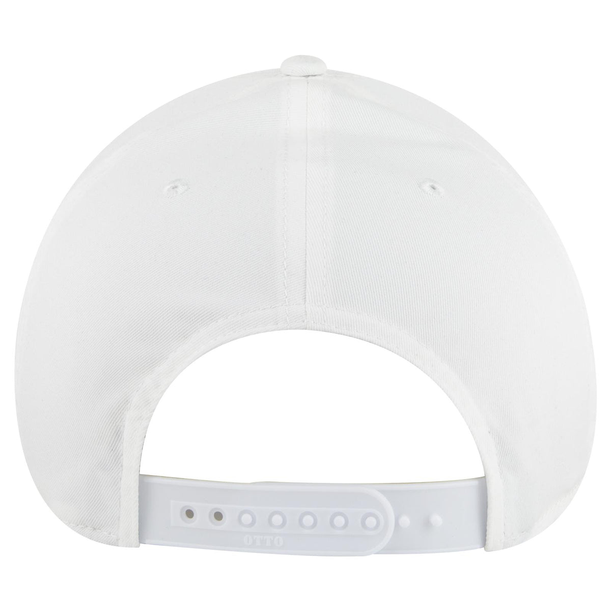 Rear View of 016 - White OTTO CAP 6 Panel Low Profile Baseball Cap