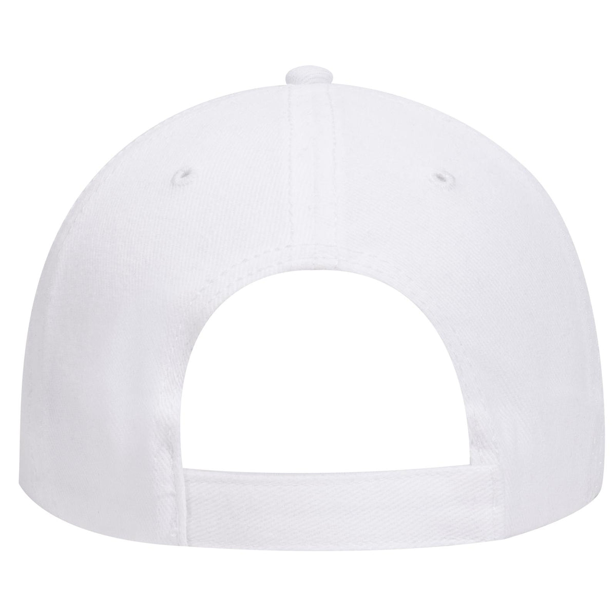 Rear View of 016 - White OTTO CAP 6 Panel Low Profile Baseball Cap