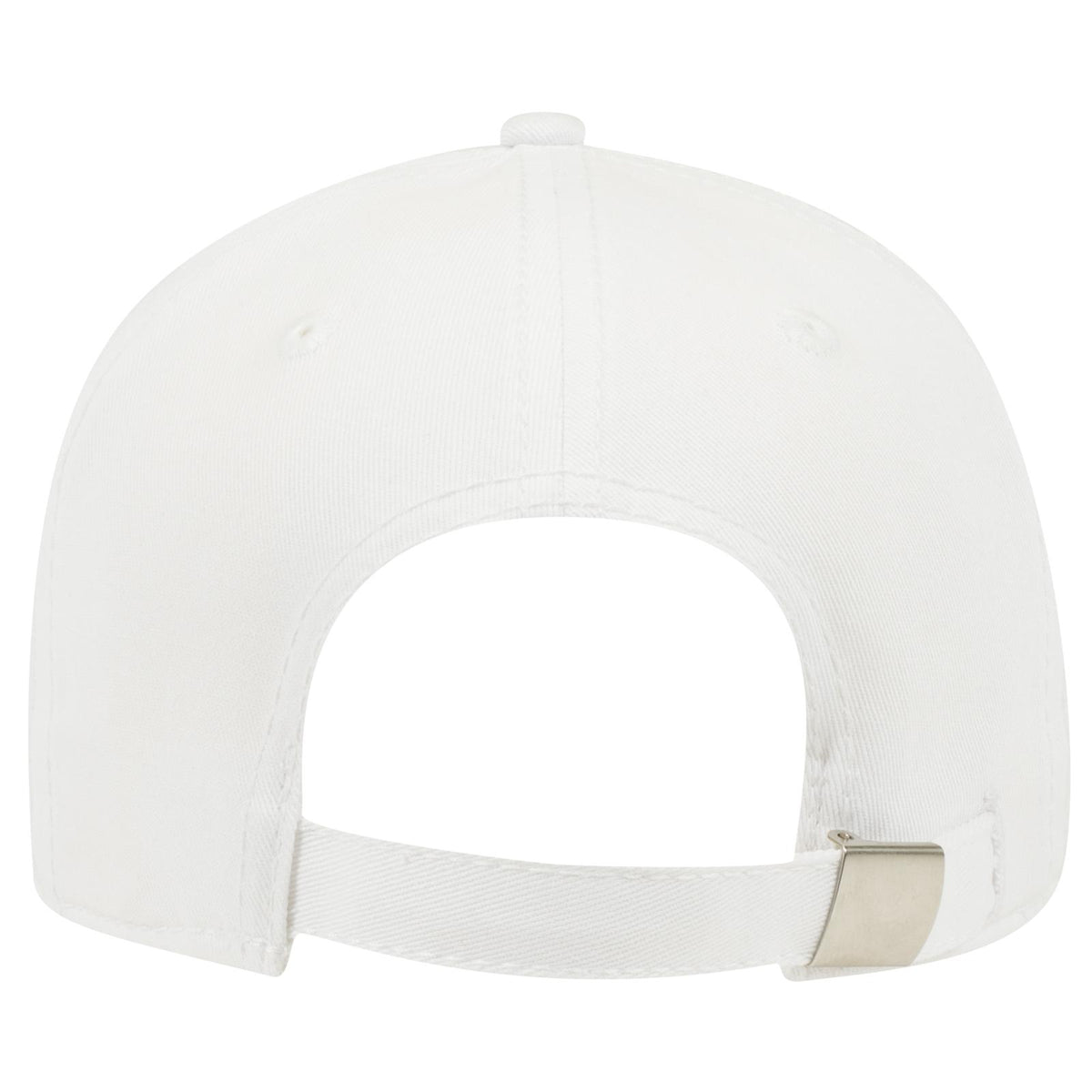 Rear View of 016 - White OTTO CAP 6 Panel Low Profile Baseball Cap