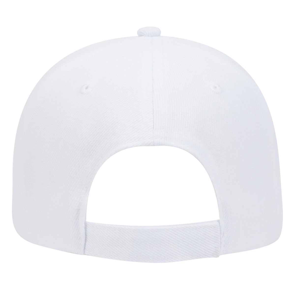 Rear View of 016 - White OTTO CAP 6 Panel Low Profile Baseball Cap