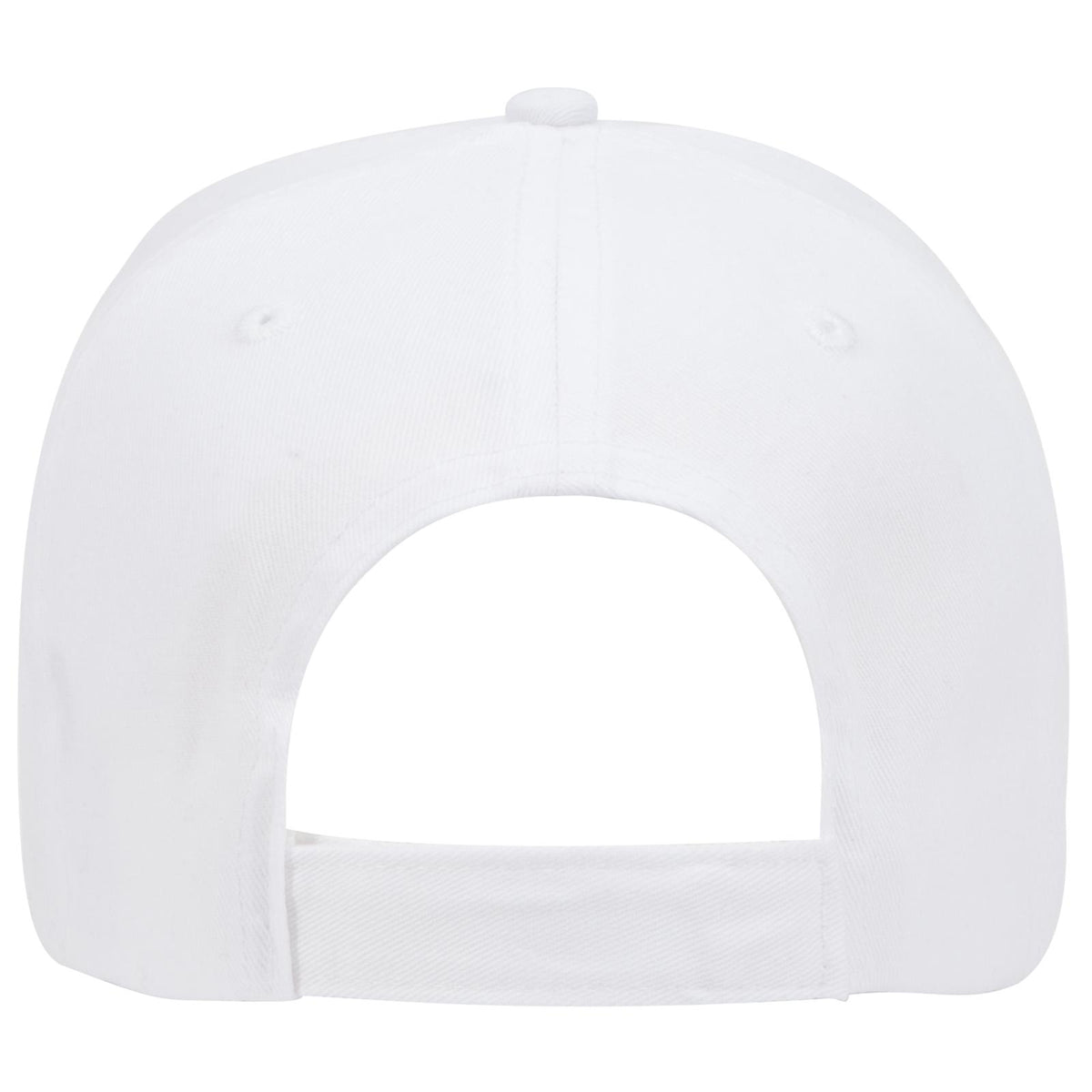 Rear View of 016 - White OTTO CAP 6 Panel Low Profile Baseball Cap