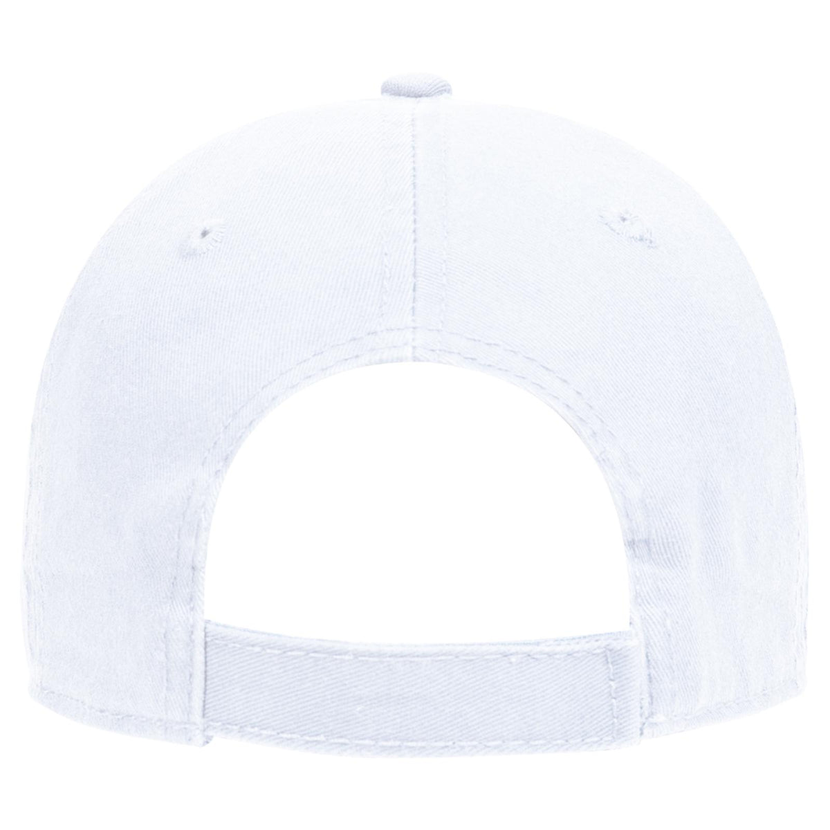 Rear View of 016 - White OTTO CAP 6 Panel Low Profile Dad Hat