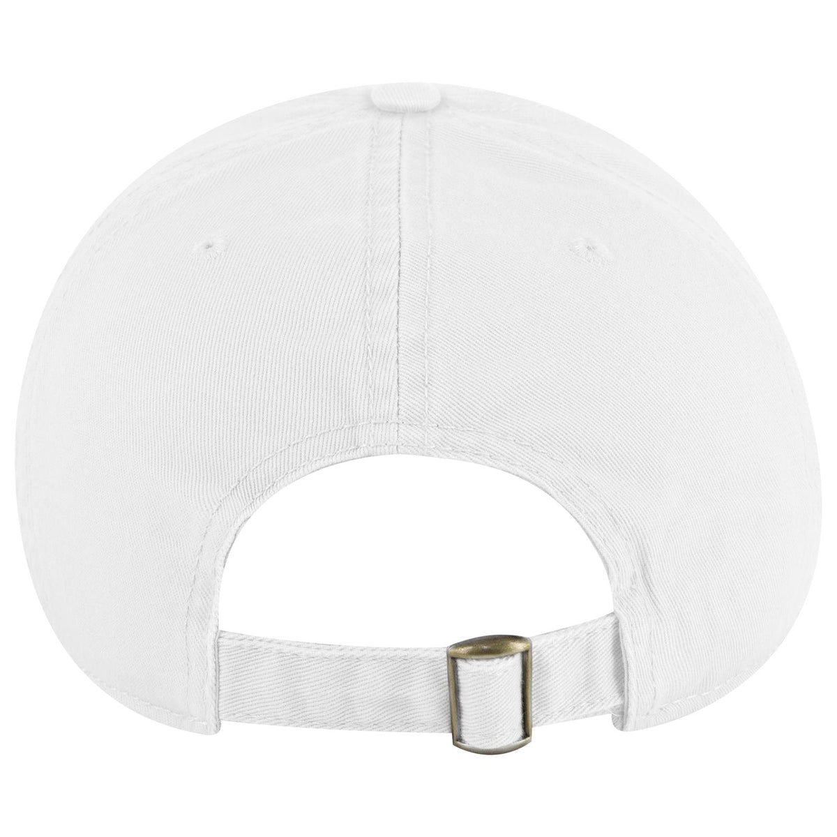 Rear View of 016 - White OTTO CAP 6 Panel Low Profile Dad Hat