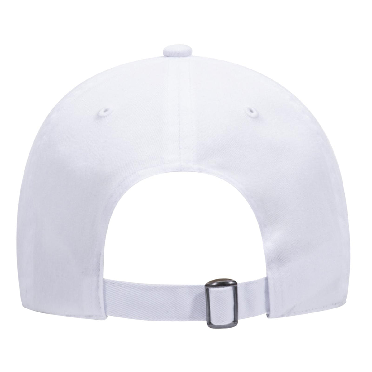 Rear View of 016 - White OTTO CAP 6 Panel Low Profile Dad Hat