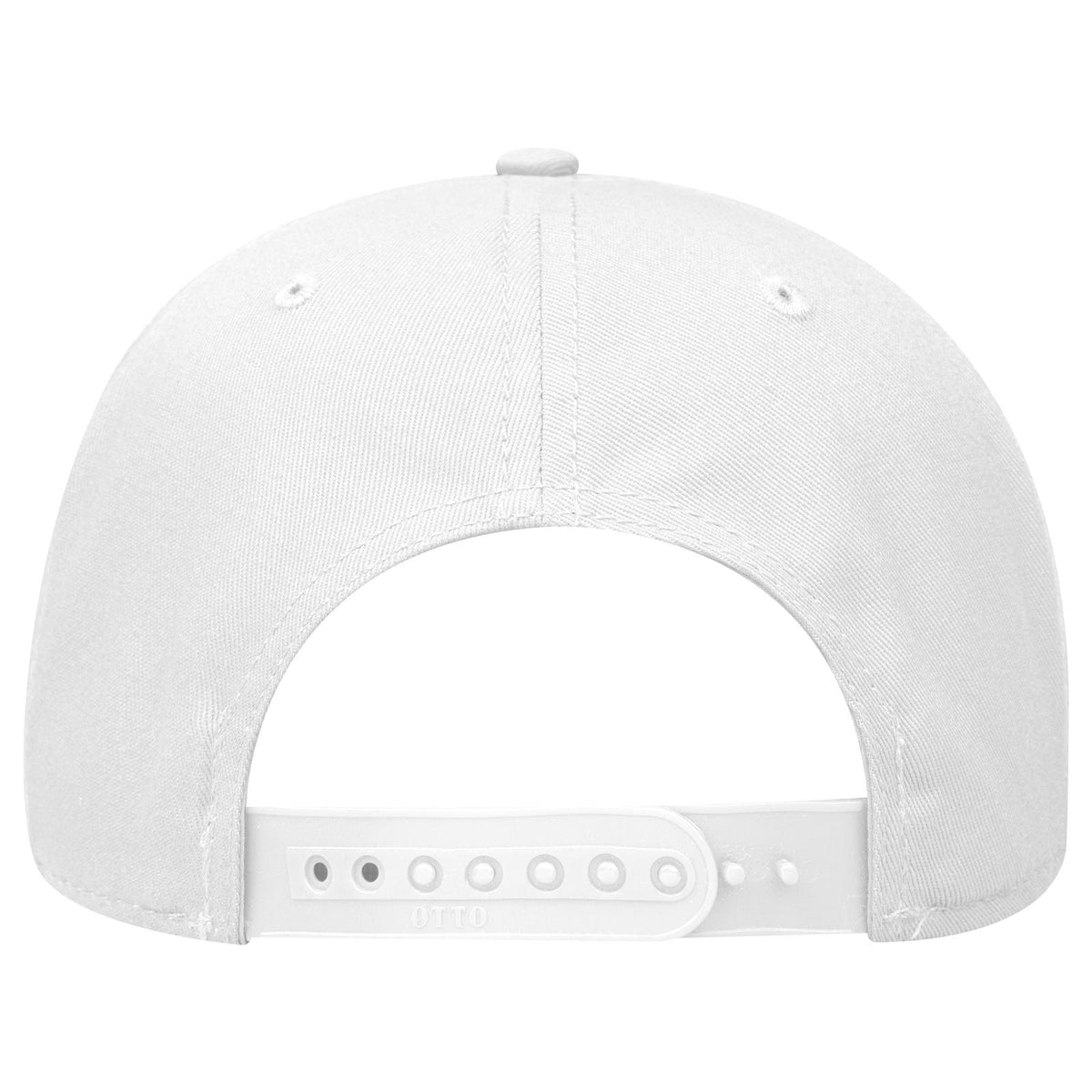 Rear View of 016 - White OTTO CAP 6 Panel Mid Profile Baseball Cap