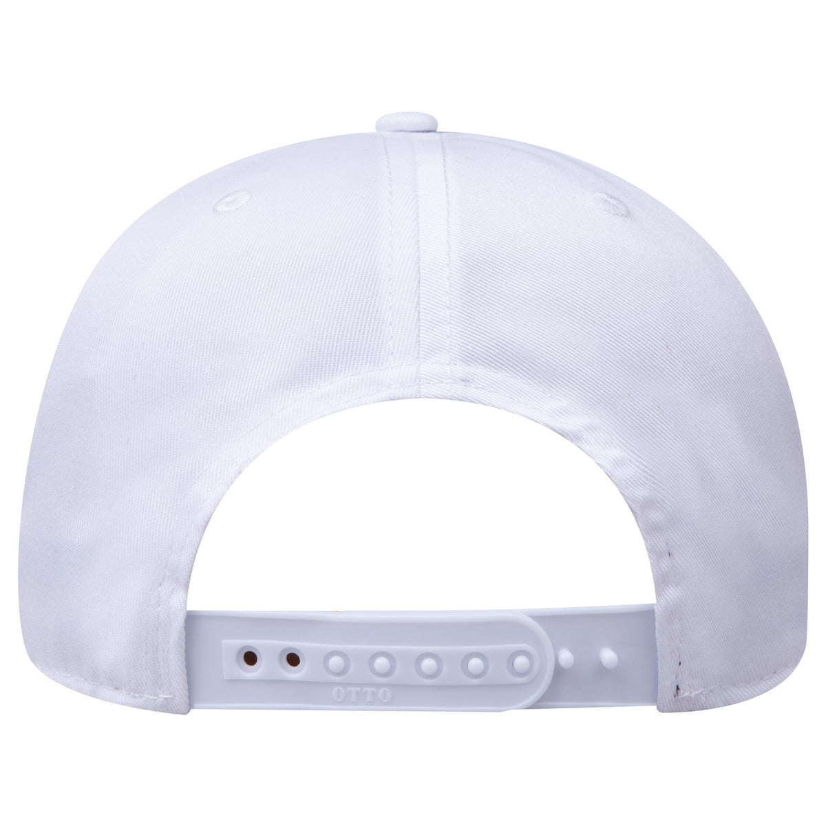 Rear View of 016 - White OTTO CAP 6 Panel Mid Profile Baseball Cap
