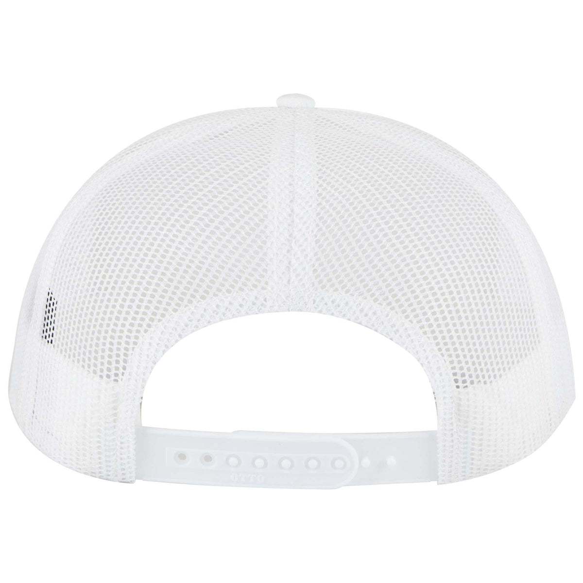 Rear View of 016 - White OTTO CAP 6 Panel Mid Profile Mesh Back Trucker Hat