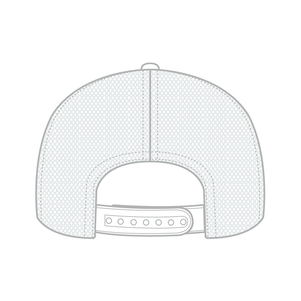 Rear View of 016 - White OTTO CAP 6 Panel Mid Profile Mesh Back Trucker Hat