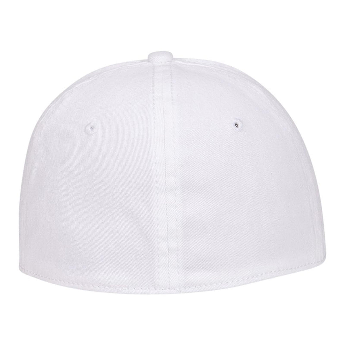 Rear View of 016 - White OTTO CAP "OTTO A-FLEX" Fitted 6 Panel Low Profile Baseball Cap