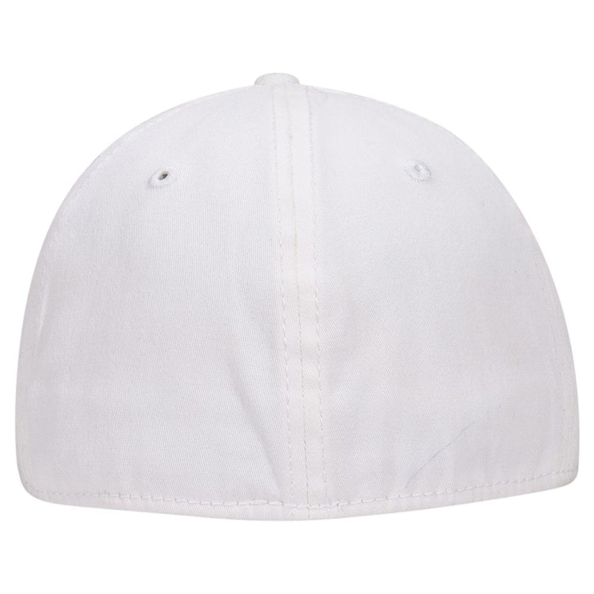 Rear View of 016 - White OTTO CAP “OTTO A-Flex” Fitted 6 Panel Low Profile Style Cap