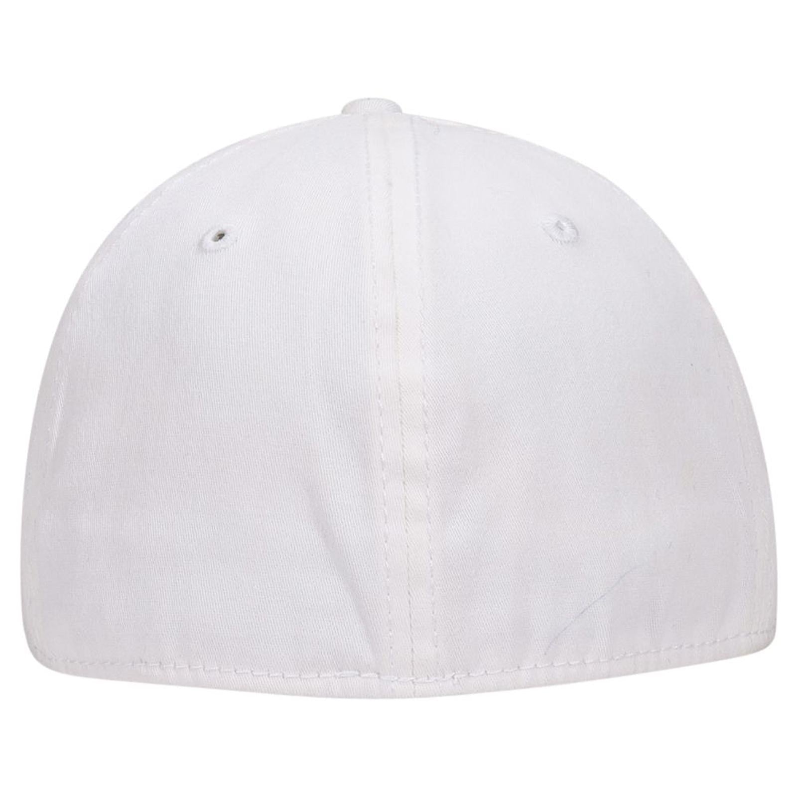 Rear View of 016 - White OTTO CAP “OTTO A-Flex” Fitted 6 Panel Low Profile Style Cap