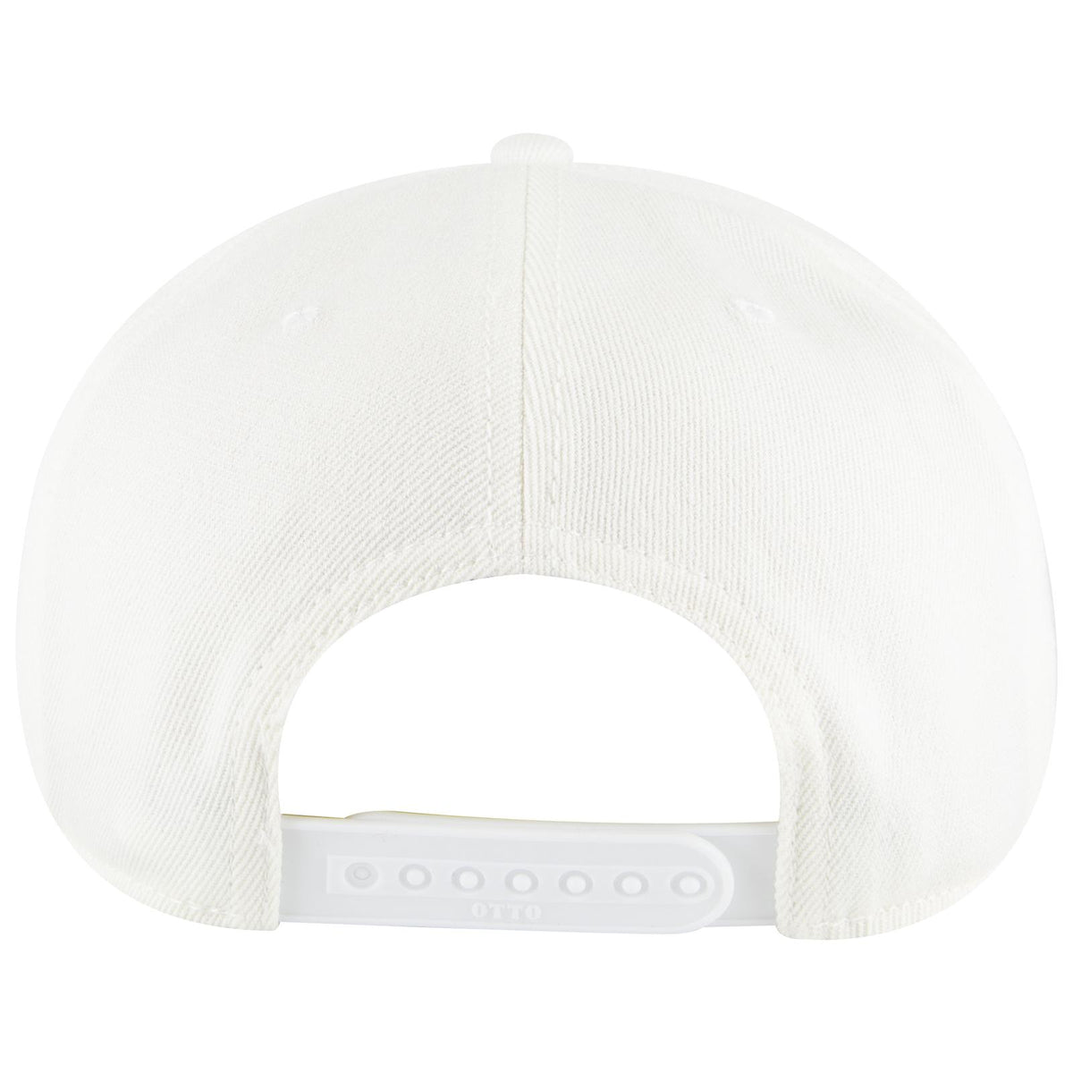 Rear View of 016 - White OTTO CAP "OTTO COMFY FIT" 6 Panel Pro Style Snapback Hat
