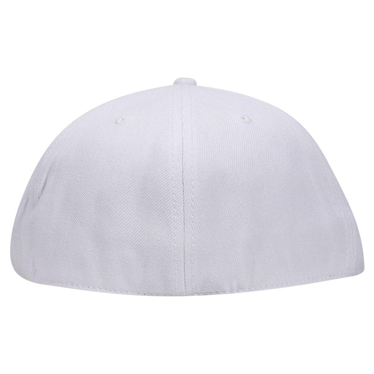Rear View of 016 - White OTTO CAP "OTTO FIT" 6 Panel Mid Profile Flat Visor Baseball Cap