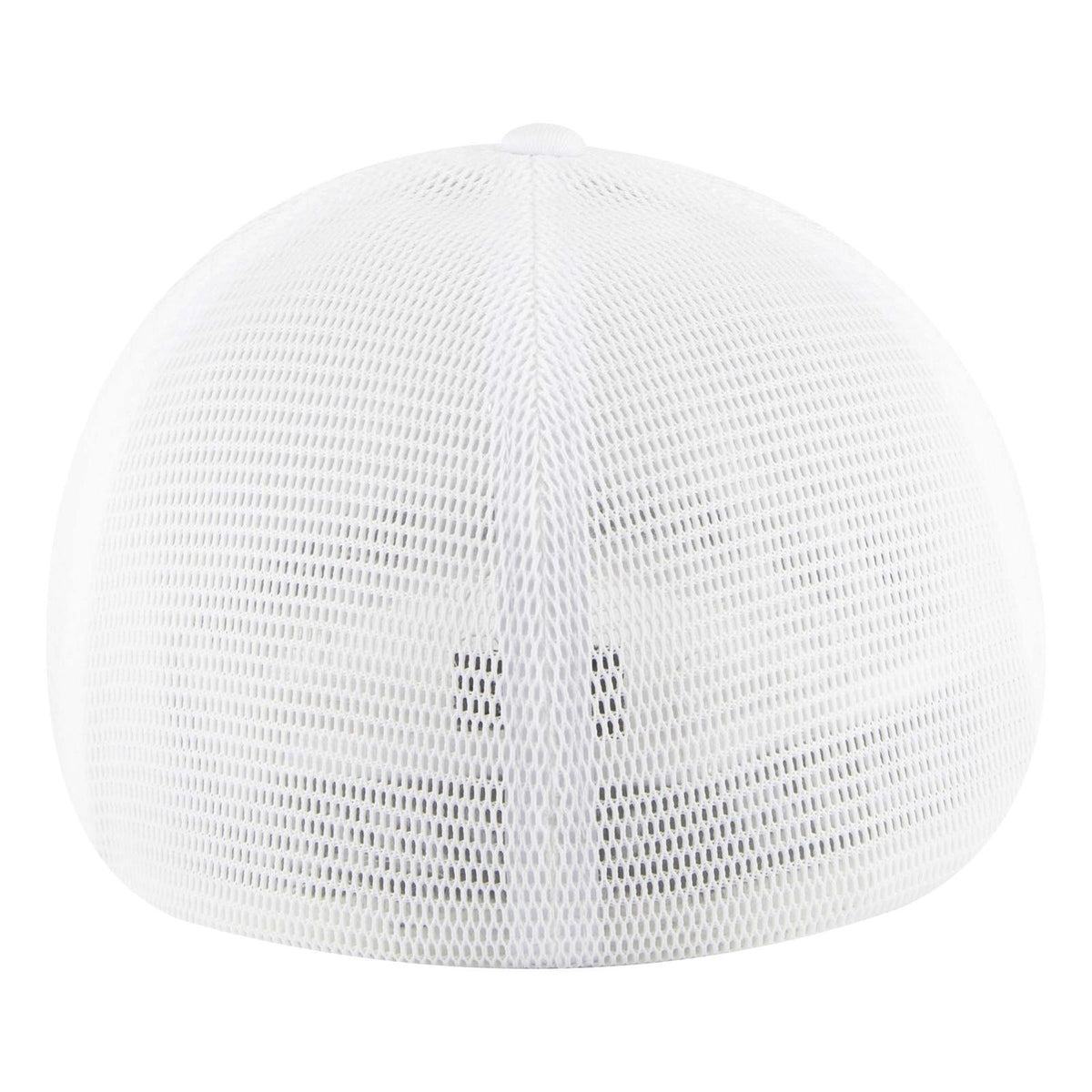 Rear View of 016 - White OTTO CAP "OTTO FLEX" Fitted 6 Panel Low Profile Mesh Back Trucker Hat