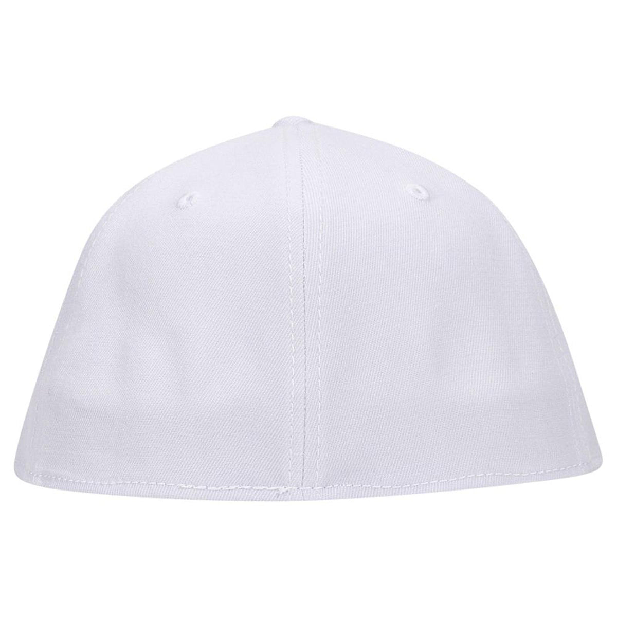 Rear View of 016 - White OTTO CAP "OTTO FLEX" Fitted 6 Panel Mid Profile Baseball Cap