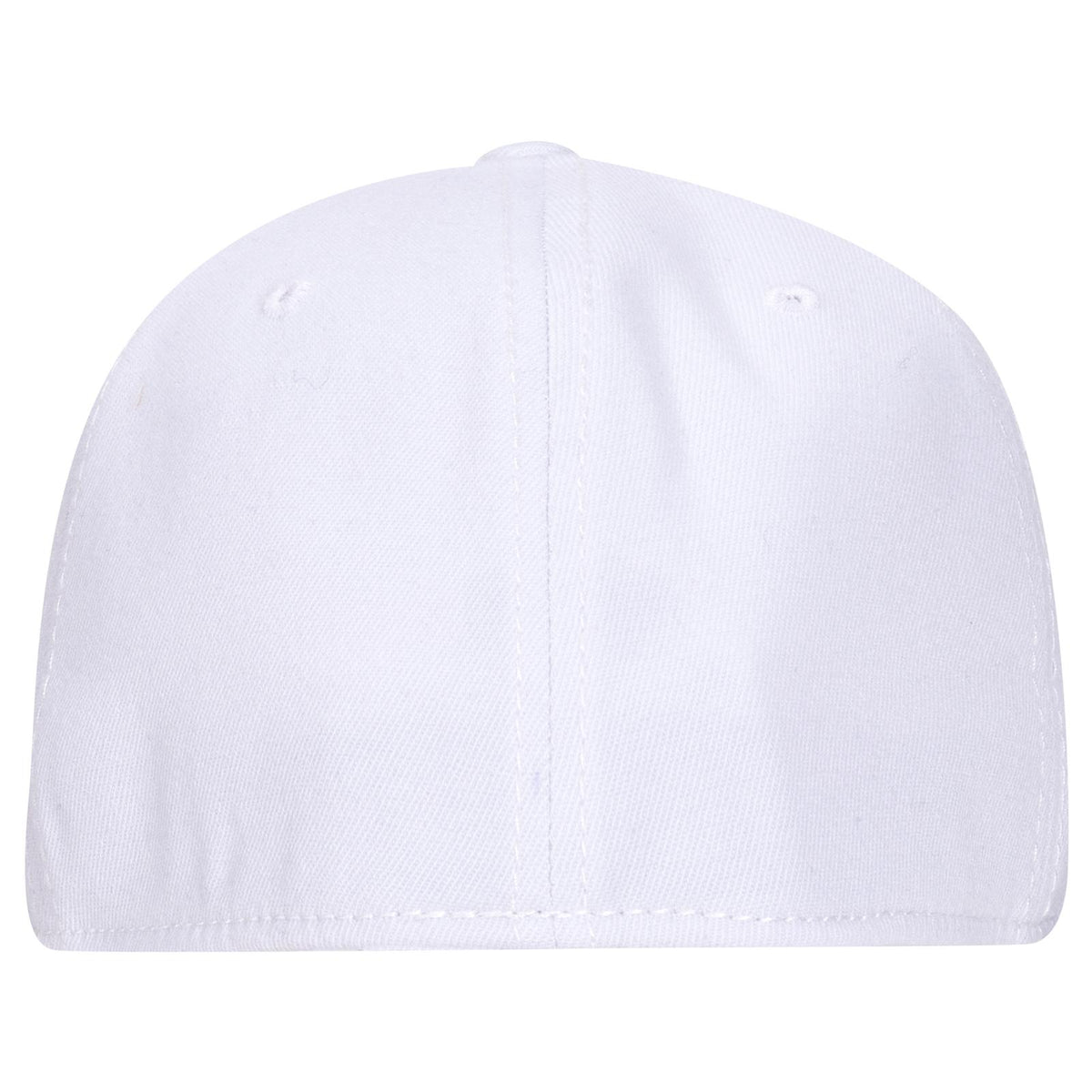 Rear View of 016 - White OTTO CAP "OTTO FLEX" Fitted 6 Panel Mid Profile Baseball Cap