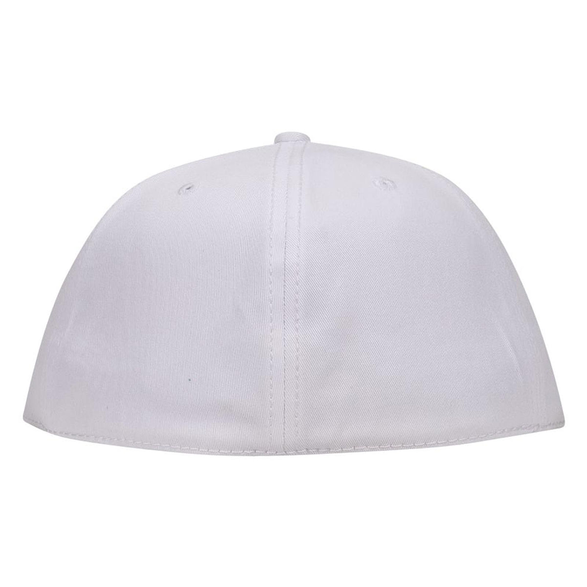 Rear View of 016 - White OTTO CAP "OTTO FLEX" Fitted 6 Panel Mid Profile Flat Visor Baseball Cap