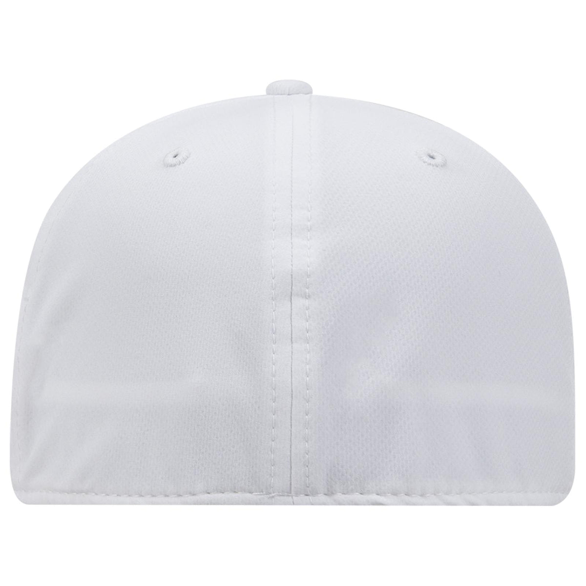 Rear View of 016 - White OTTO CAP "OTTO FLEX" Fitted UPF 50+ 6 Panel Low Profile Baseball Cap