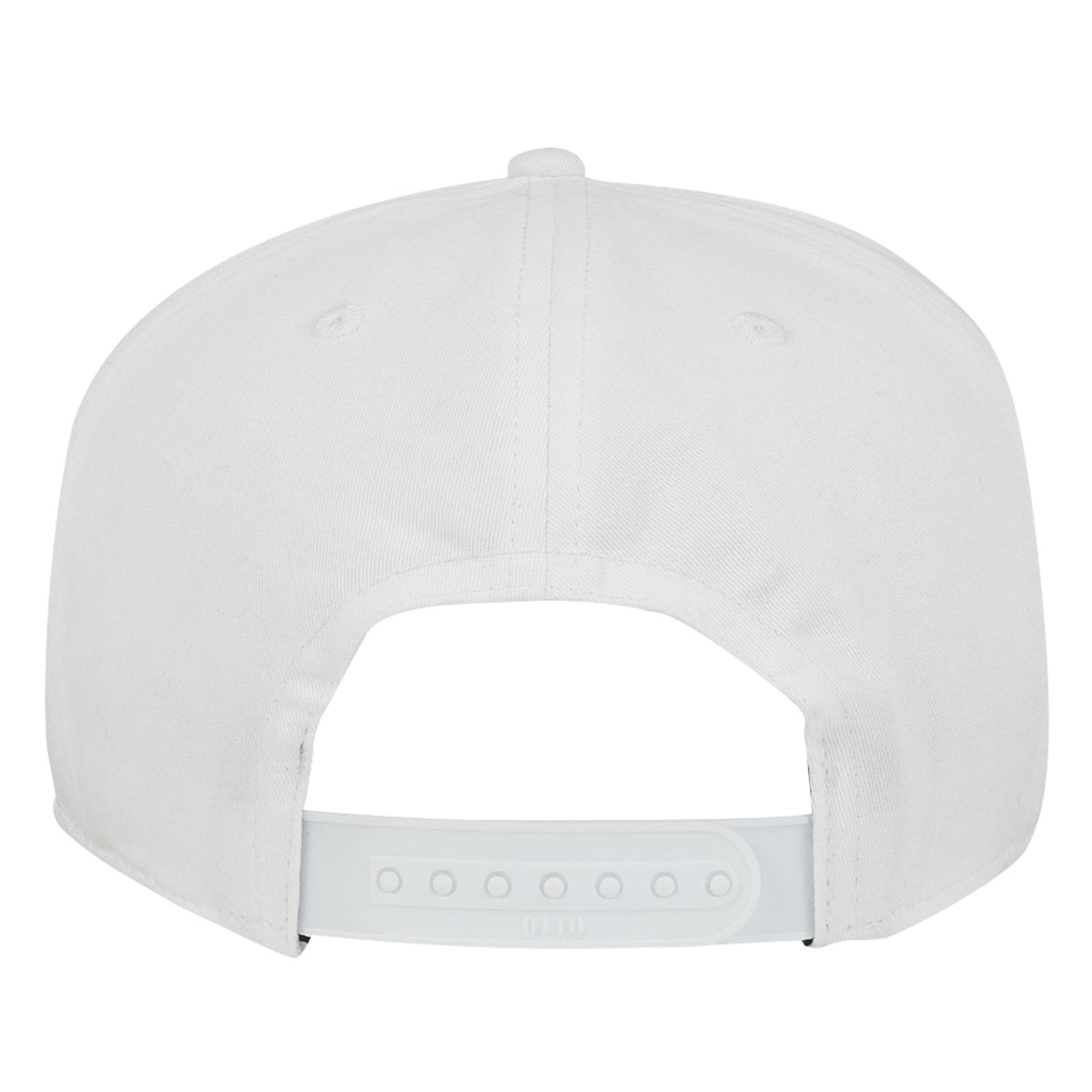 Rear View of 016 - White OTTO CAP "OTTO SNAP" 6 Panel Mid Profile Snapback Hat