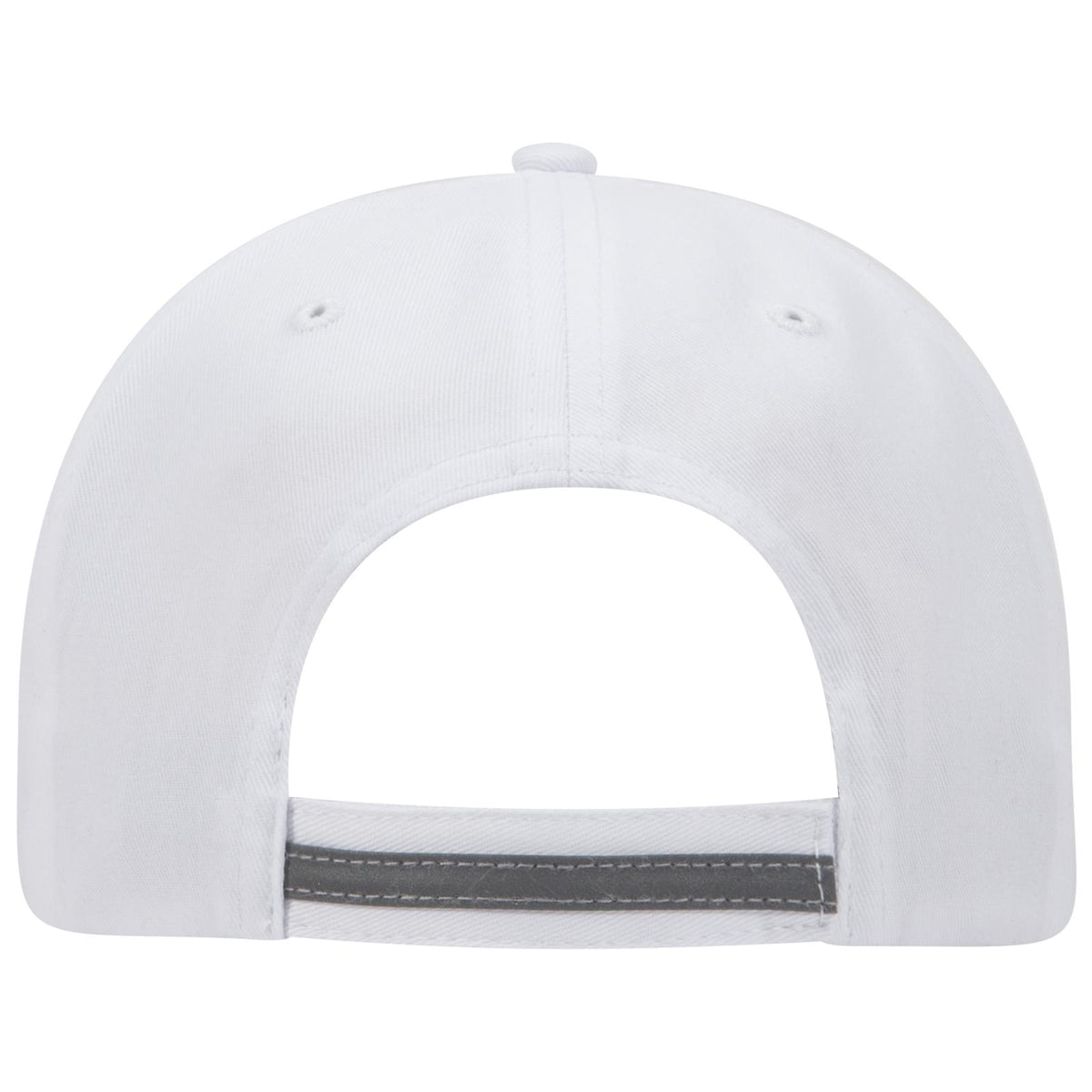 Rear View of 016 - White OTTO CAP Reflective 6 Panel Low Profile Baseball Cap