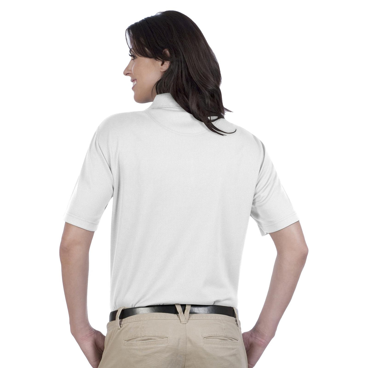 Rear View of 016 - White OTTO Ladies' Performance Sport Shirt