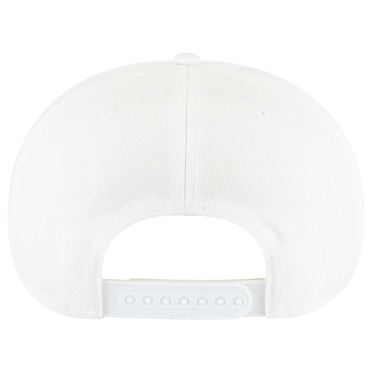 Rear View of 016A - White OTTO CAP "OTTO SNAP" 6 Panel Pro Style Snapback Hat
