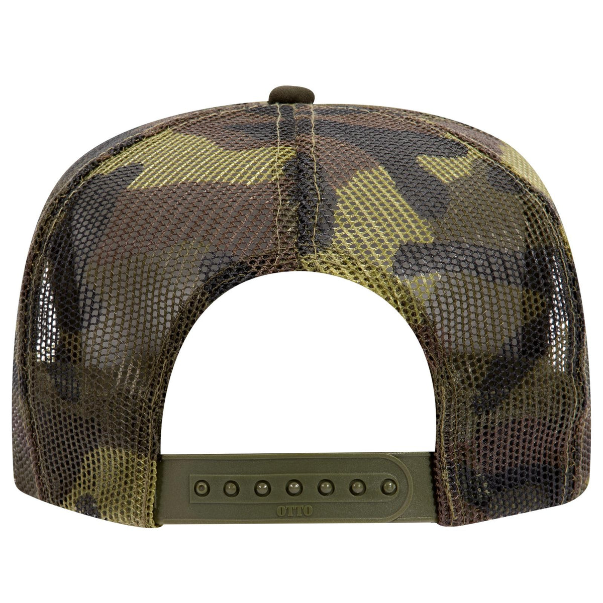 Rear View of 016CPB OTTO CAP 5 Panel High Crown Mesh Back Trucker Hat