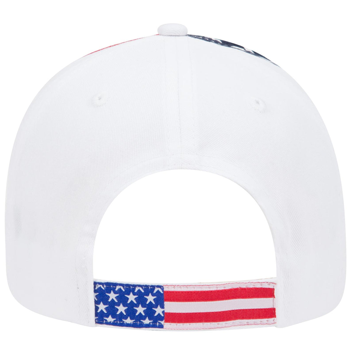Rear View of 016D - White OTTO CAP 6 Panel Low Profile Baseball Cap