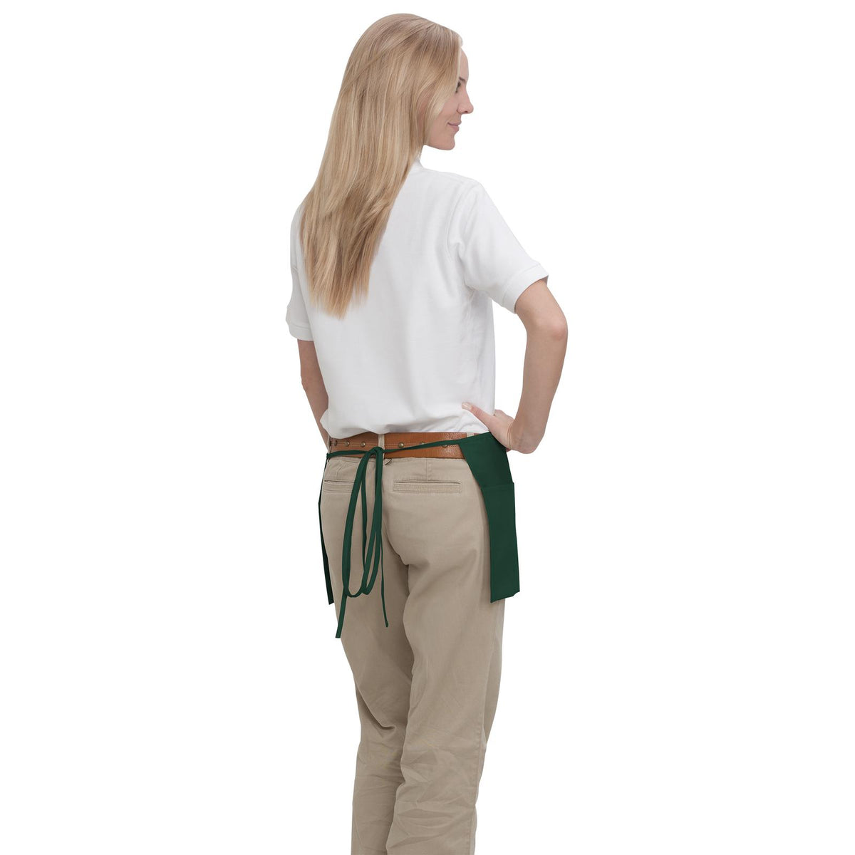 Rear View of 017 - Dk. Green OTTO 3 Pocket Waist Apron