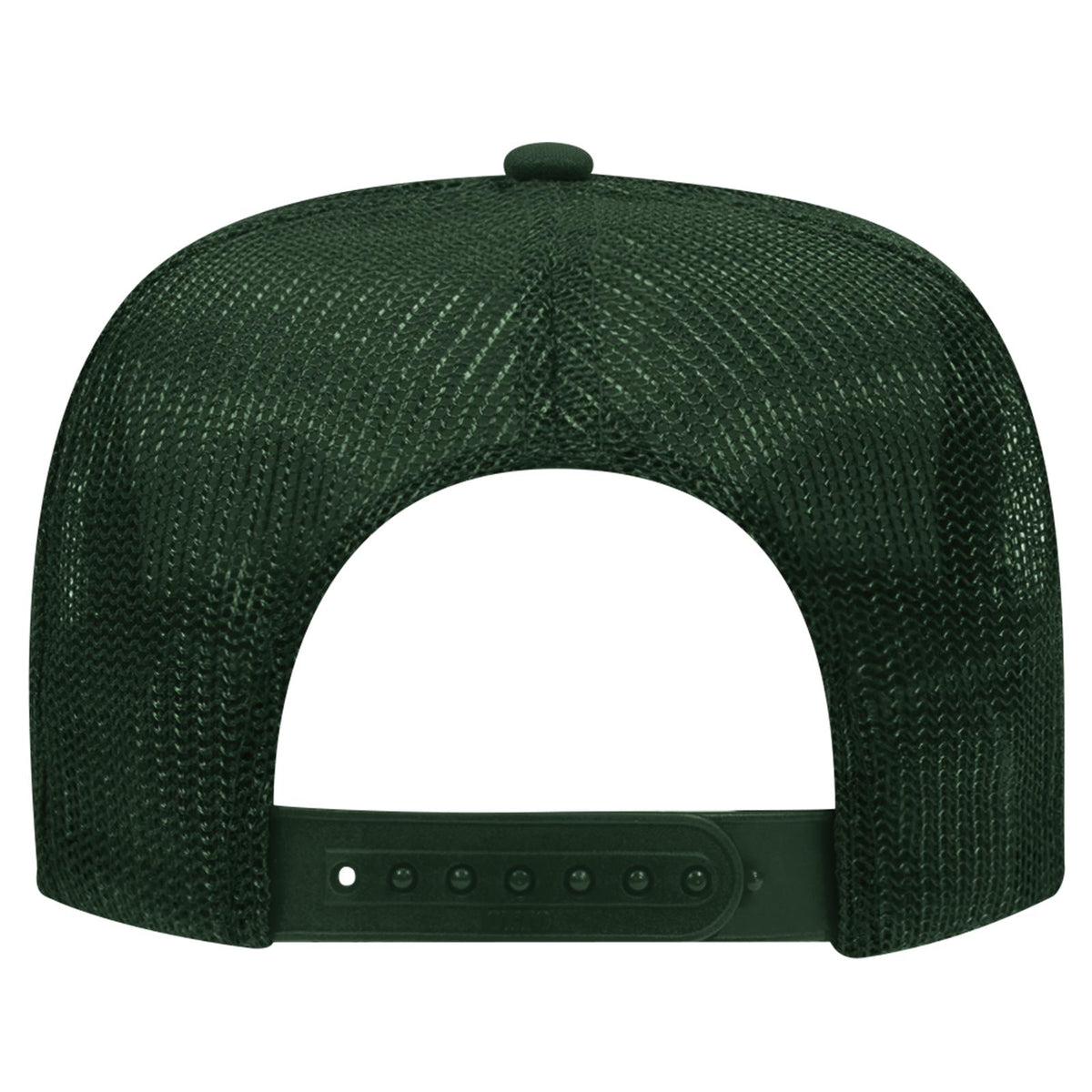 Rear View of 017 - Dk. Green OTTO CAP 5 Panel High Crown Mesh Back Trucker Hat
