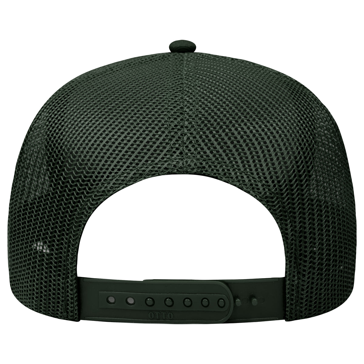 Rear View of 017 - Dk. Green OTTO CAP 5 Panel Low Profile Mesh Back Trucker Hat
