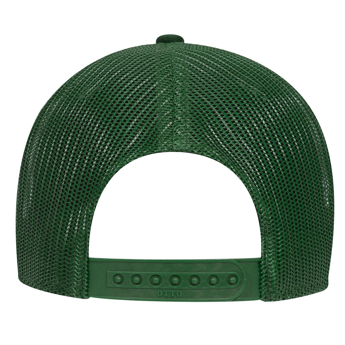 Rear View of 017 - Dk. Green OTTO CAP 6 Panel Low Profile Mesh Back Trucker Hat