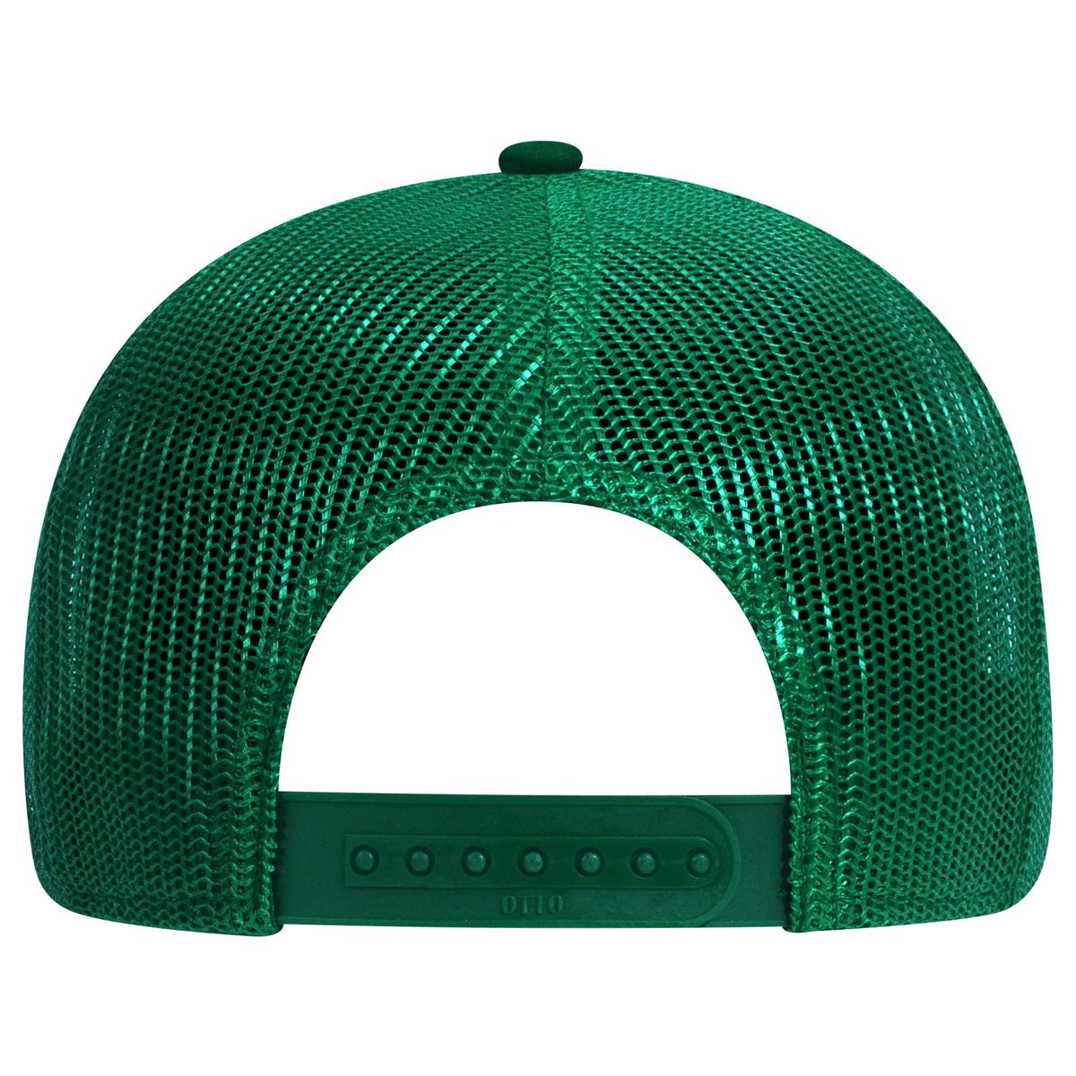 Rear View of 017 - Dk. Green OTTO CAP 6 Panel Low Profile Mesh Back Trucker Hat