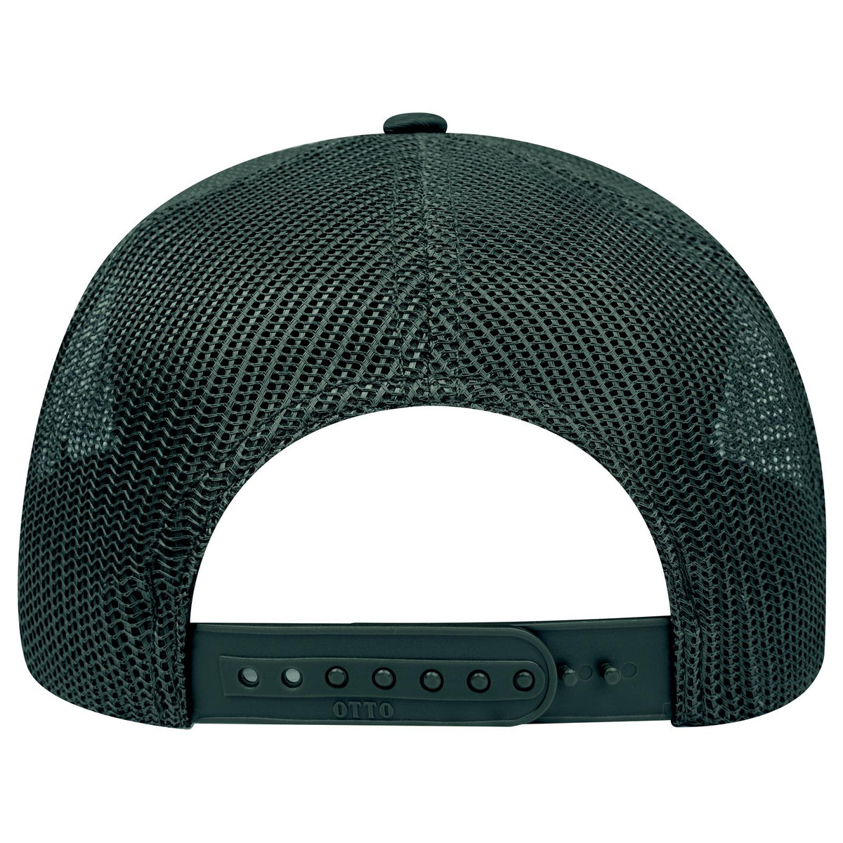 Rear View of 017 - Dk. Green OTTO CAP 6 Panel Mid Profile Mesh Back Trucker Hat