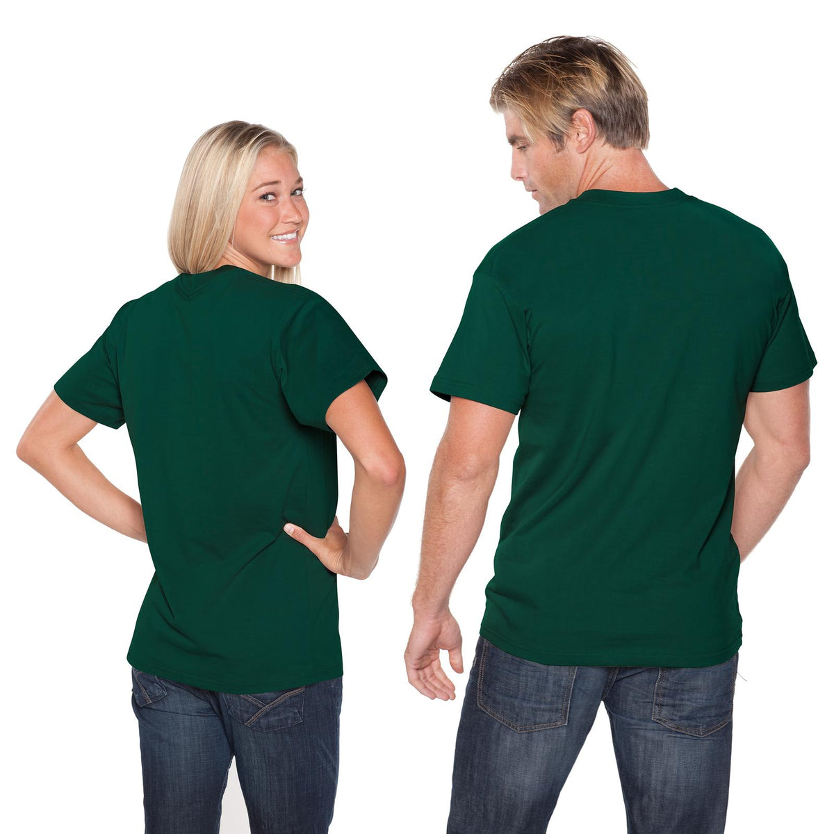 Rear View of 017 - Dk. Green OTTO Unisex Heavyweight Comfy Tee T-Shirt
