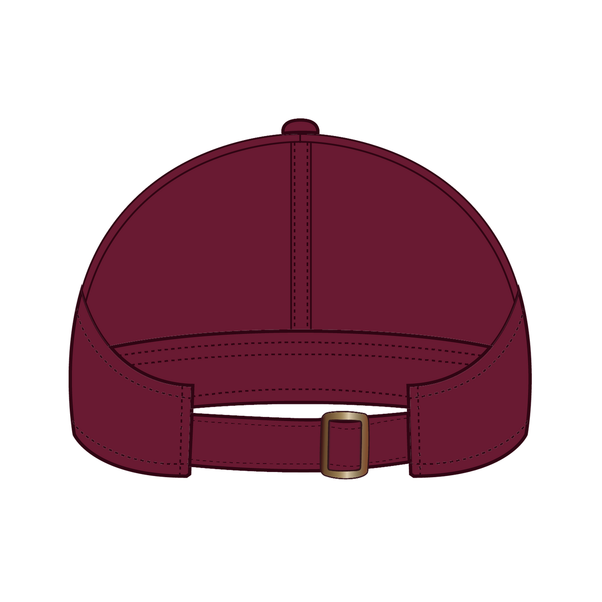 Rear View of 019 - Burg. Marn OTTO CAP 4 Panel Ponytail Cap