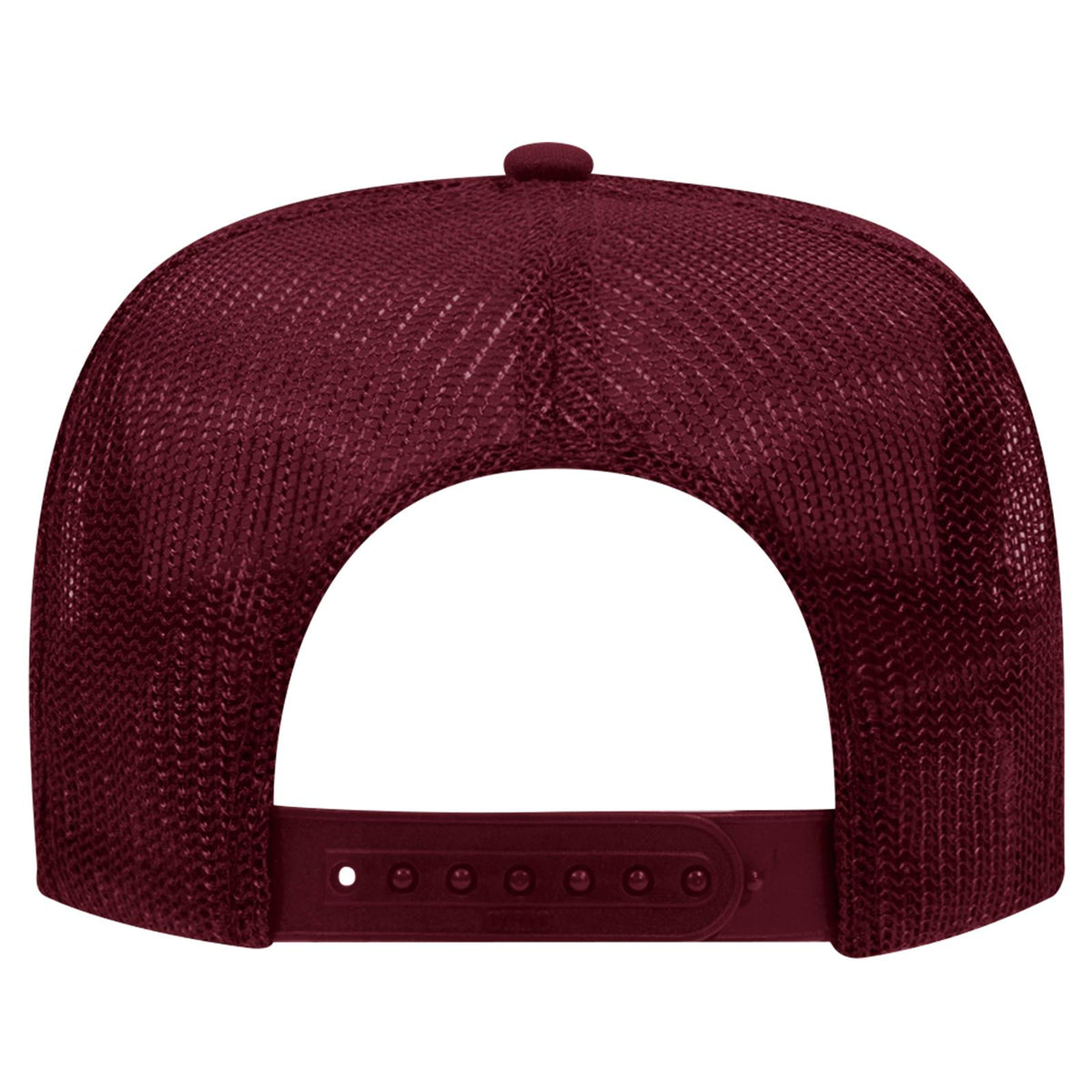 Rear View of 019 - Burg. Marn OTTO CAP 5 Panel High Crown Mesh Back Trucker Hat