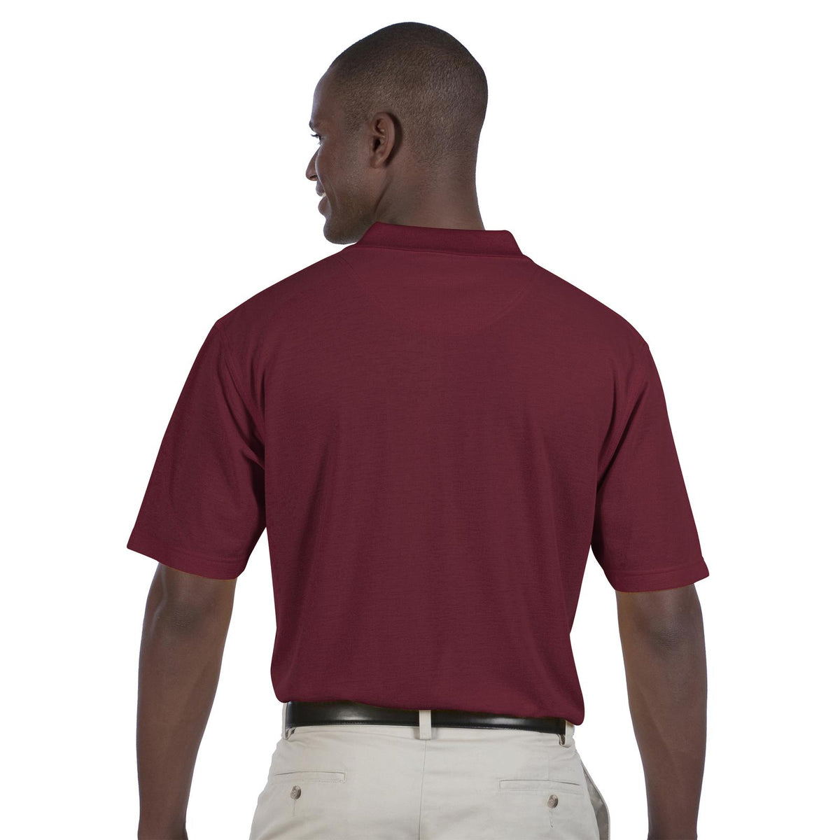 Rear View of 019 - Burg. Marn OTTO Men's Comfortable Sport Shirt