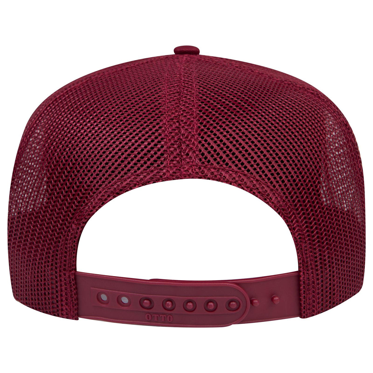 Rear View of 019B - Bg Mrn OTTO CAP 5 Panel Mid Profile Mesh Back Trucker Hat