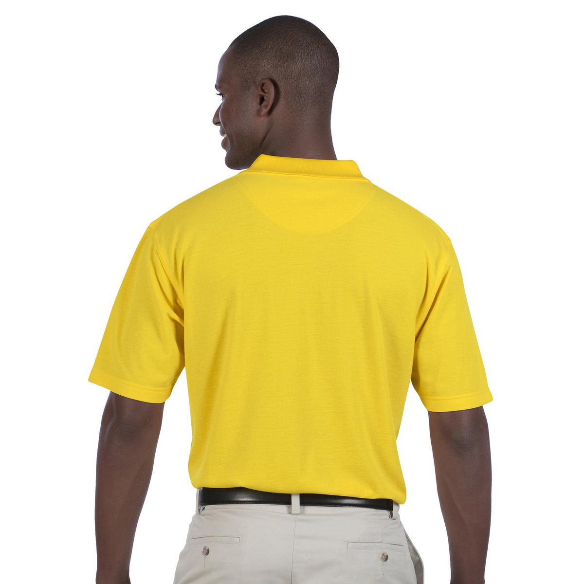 Rear View of 020 - Yellow OTTO Men's Comfortable Sport Shirt