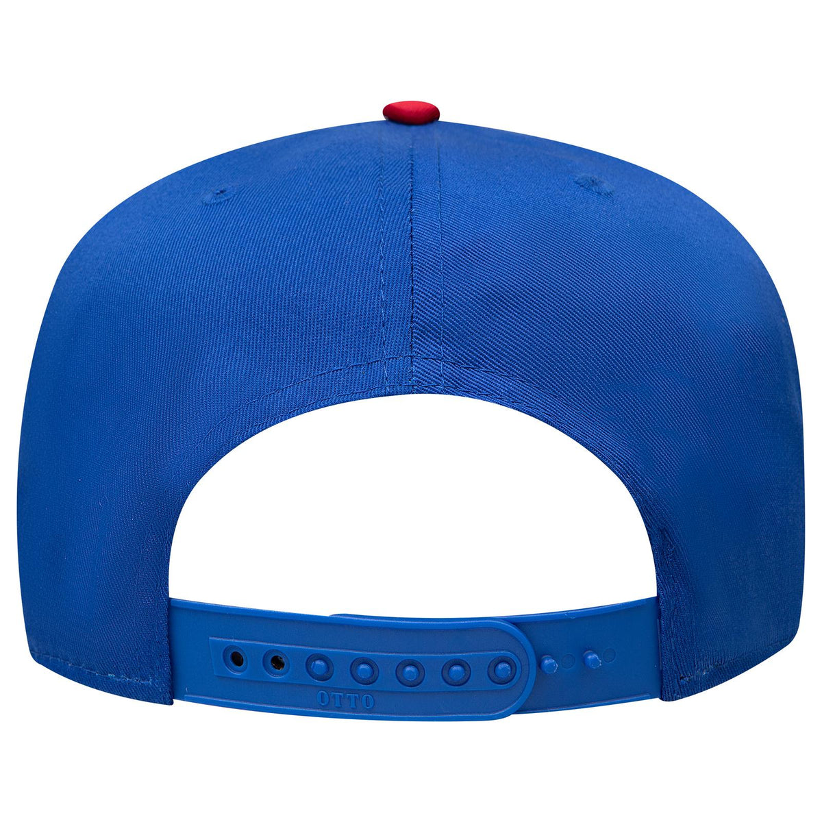 Rear View of 0201 - Red/Ryl OTTO CAP 5 Panel Mid Profile Baseball Cap