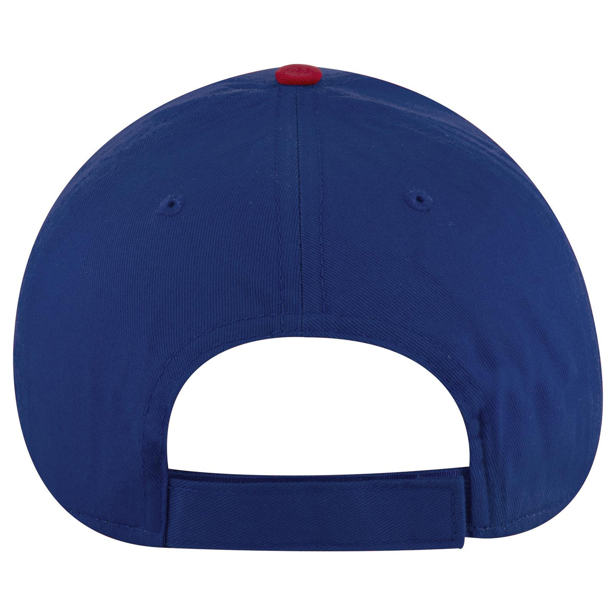 Rear View of 020101 - Red/Ryl/Ryl OTTO CAP 6 Panel Low Profile Baseball Cap