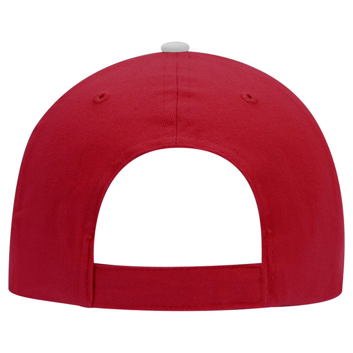 Rear View of 020216 - Red/Red/Wht OTTO CAP 6 Panel Low Profile Baseball Cap