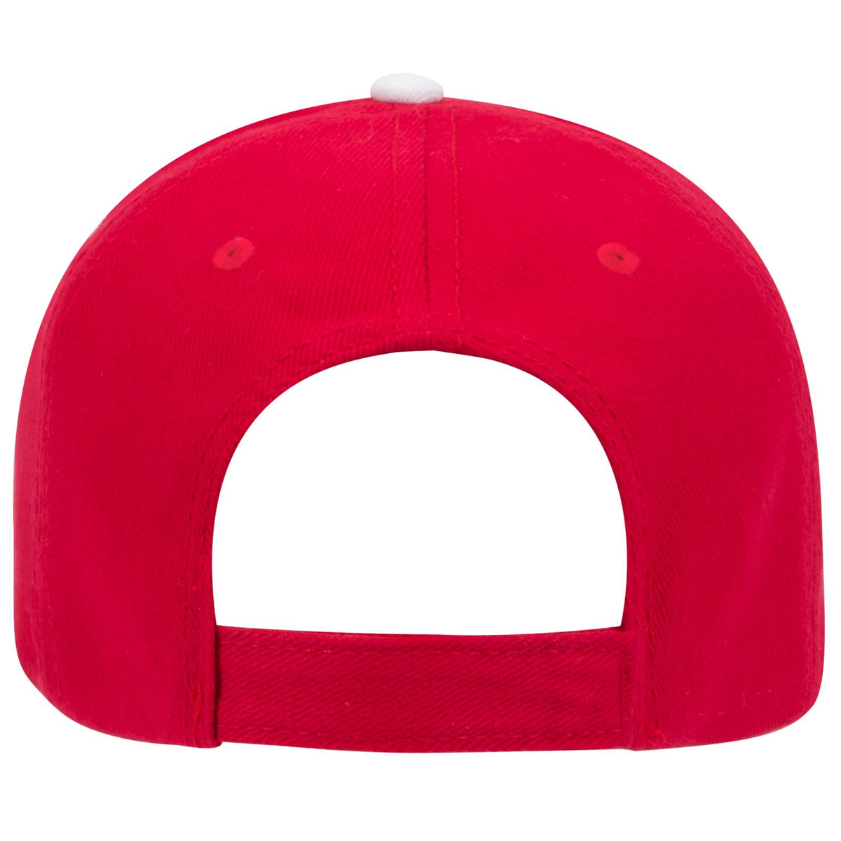 Rear View of 020216 - Red/Red/Wht OTTO CAP 6 Panel Low Profile Baseball Cap