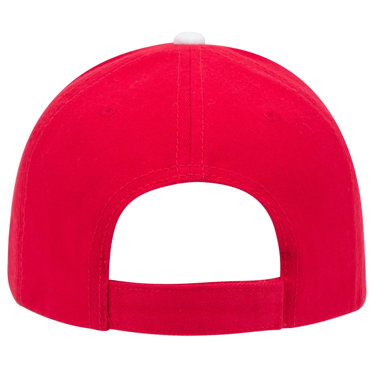 Rear View of 020216 - Red/Red/Wht OTTO CAP 6 Panel Low Profile Baseball Cap
