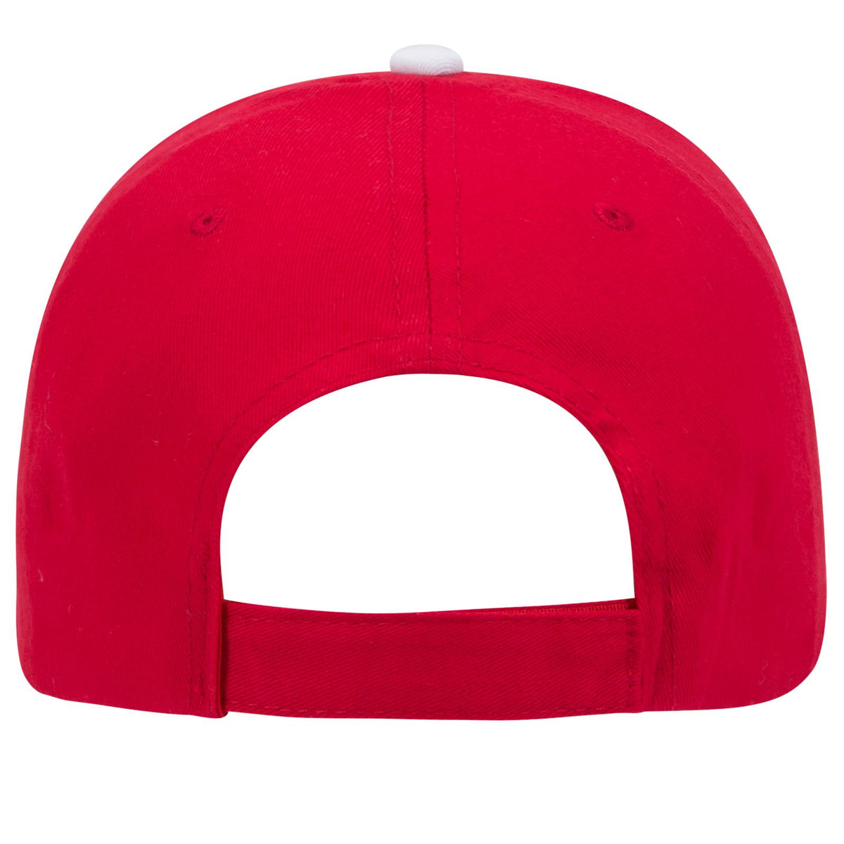 Rear View of 020216 - Red/Red/Wht OTTO CAP 6 Panel Low Profile Baseball Cap